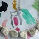 Three crochet bows necklace..