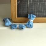 Three crochet bows necklace..