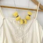 Three crochet bows necklace..